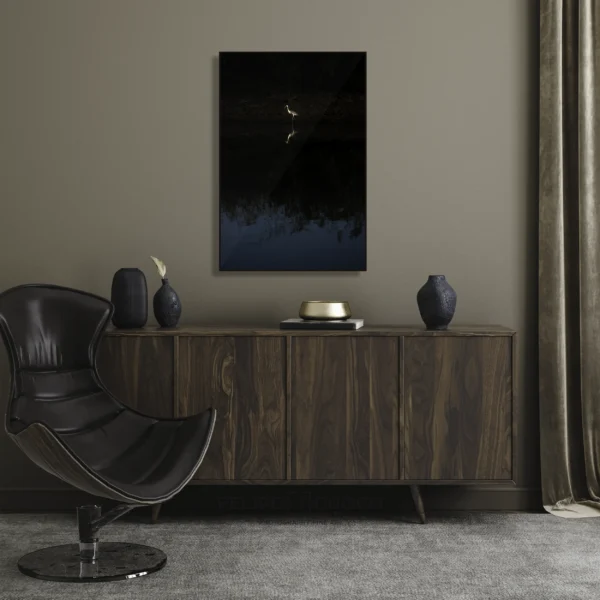 Quadro Fine Art - Garça-moura refletida no silêncio do rio - Image 3